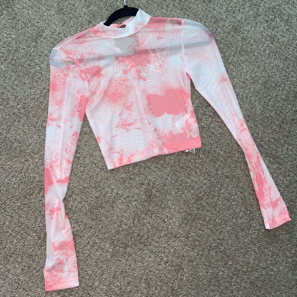 Motel pink tie dye crop top - Picture 2 of 4